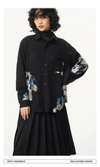 Lace Panel Irregular Shirt