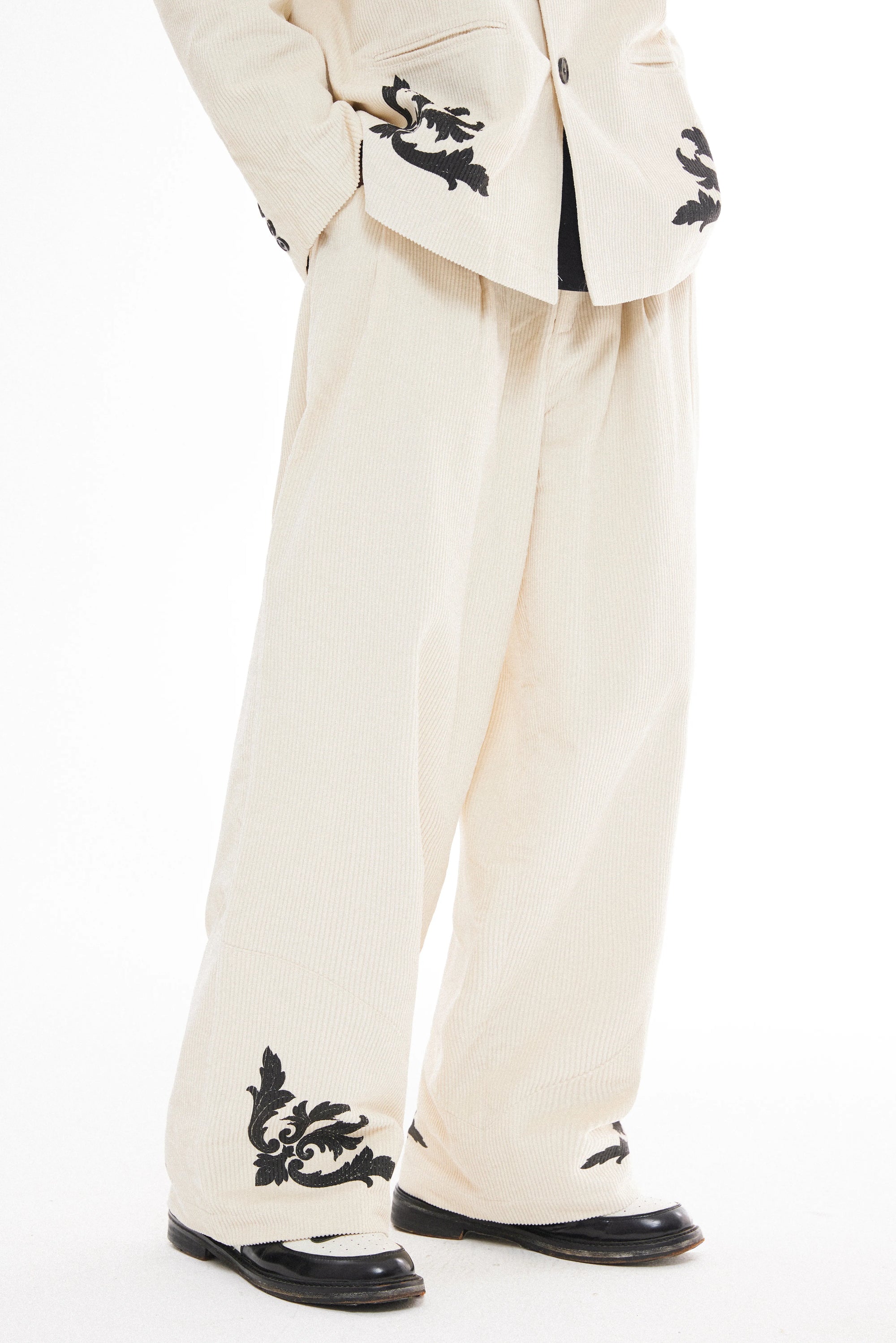 Corduroy Graphic Suit Pants
