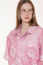 Gradient Lace Graphic Shirt