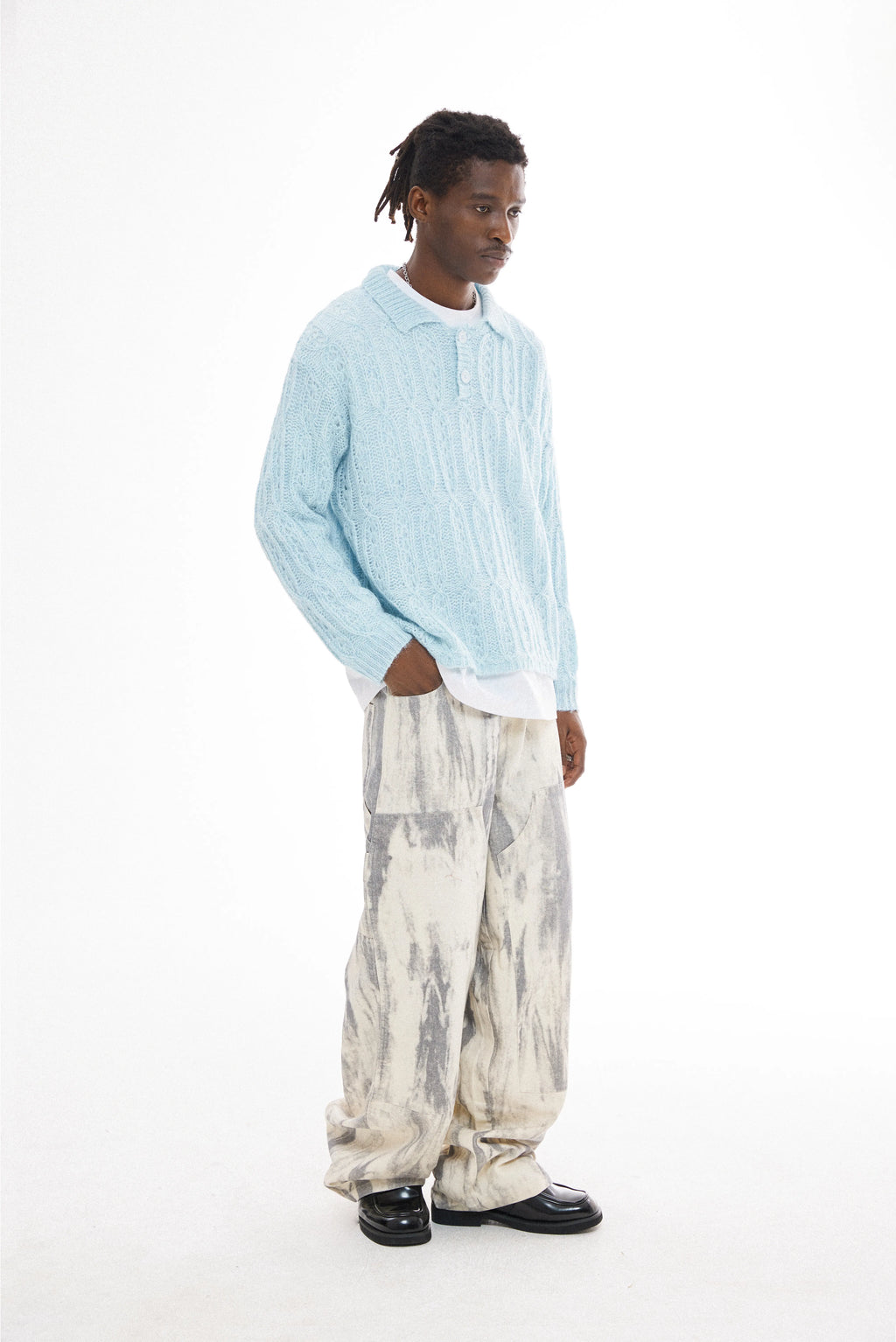 Textured Wool Knit Sweater