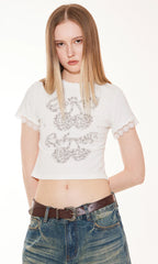 Cherry Lace Patchwork Tee