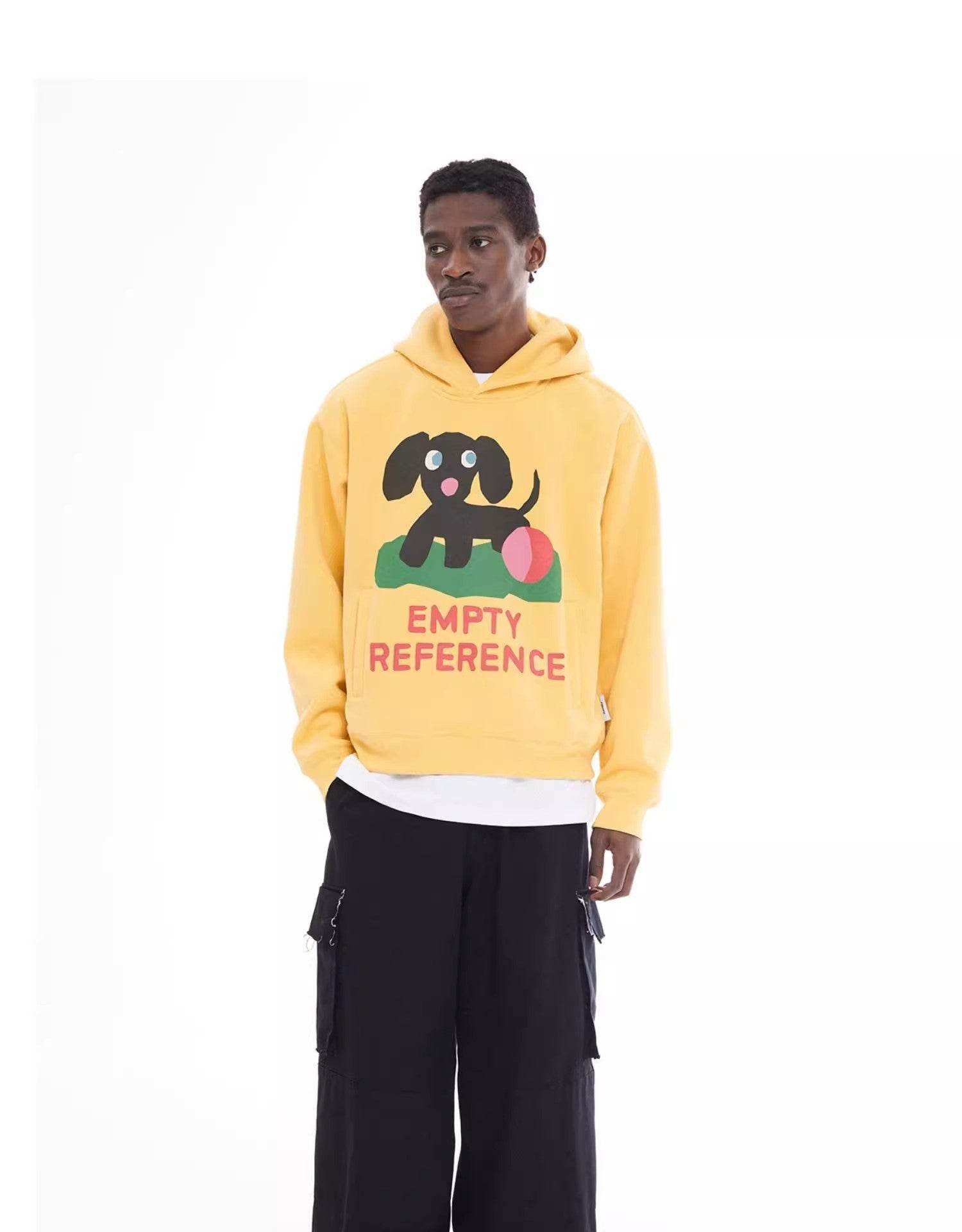 Colorblock Puppy Graphic Hoodie - Empty Reference
