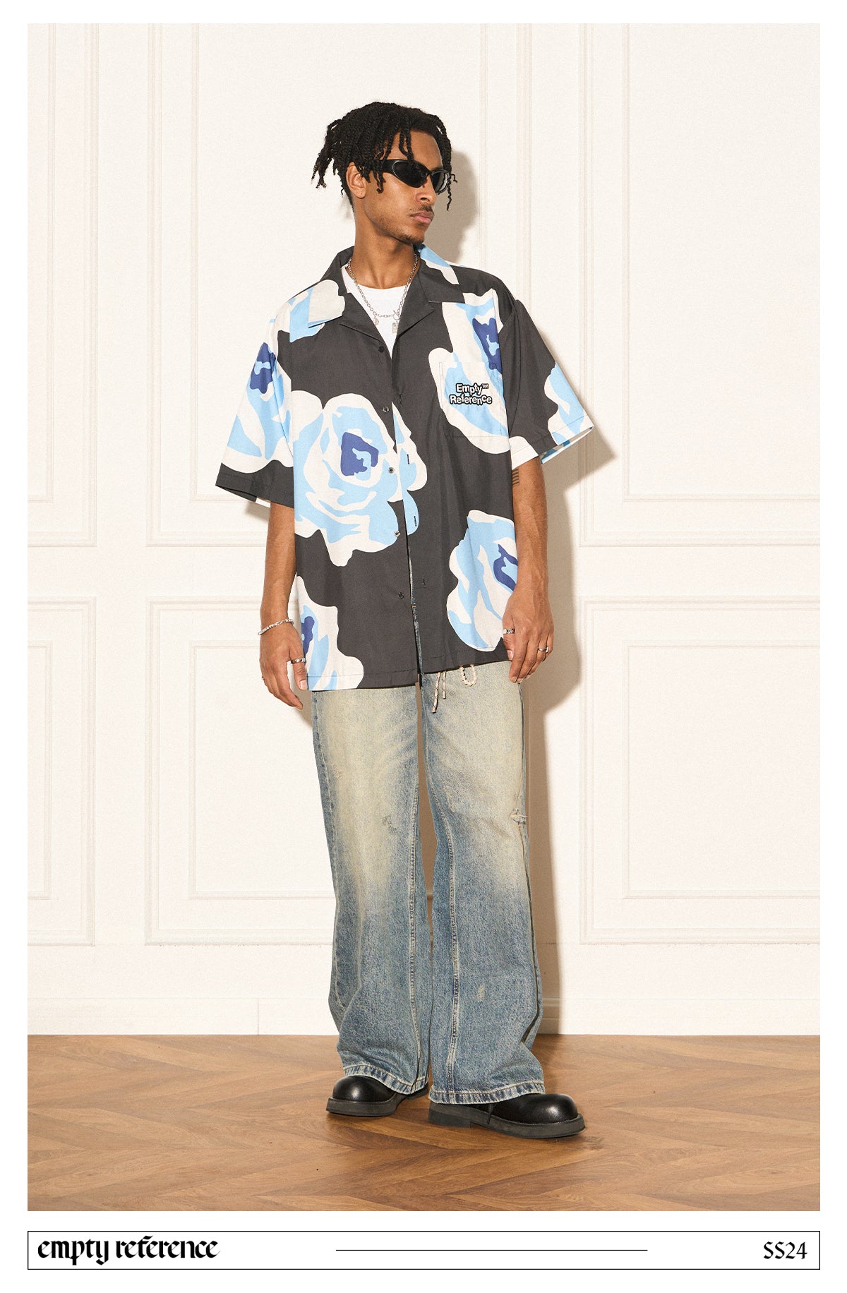Hand-Drawn Rose Graphic Shirt