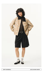 Washed Panelled Print Jacket