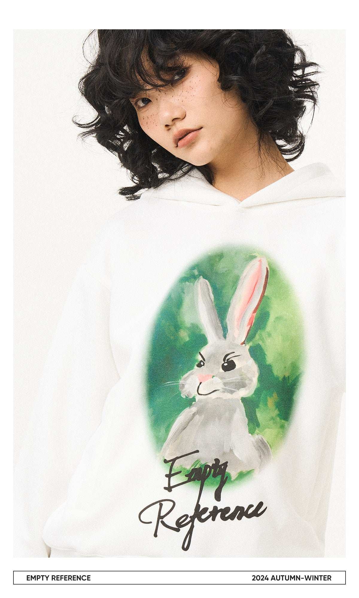 Hand Painted Rabbit Hoodie - Empty Reference