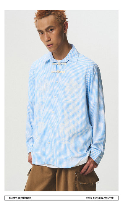 Floral Seersucker Check Shirt