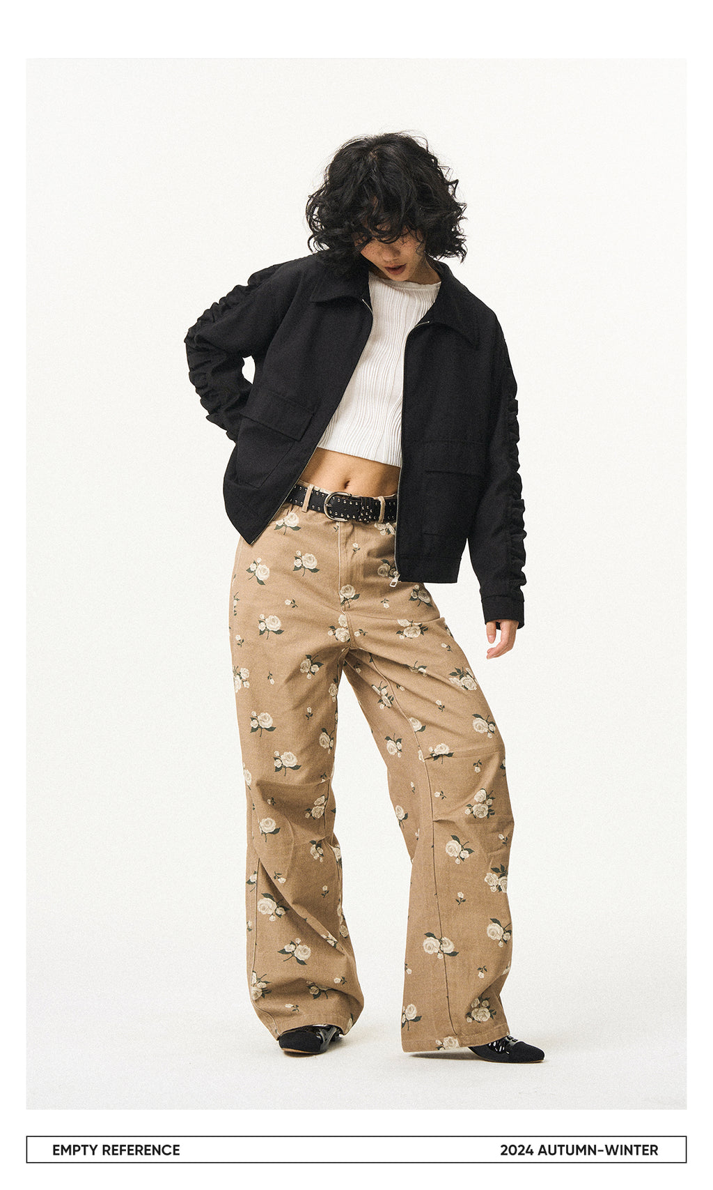 Utility Gathered Zip Jacket