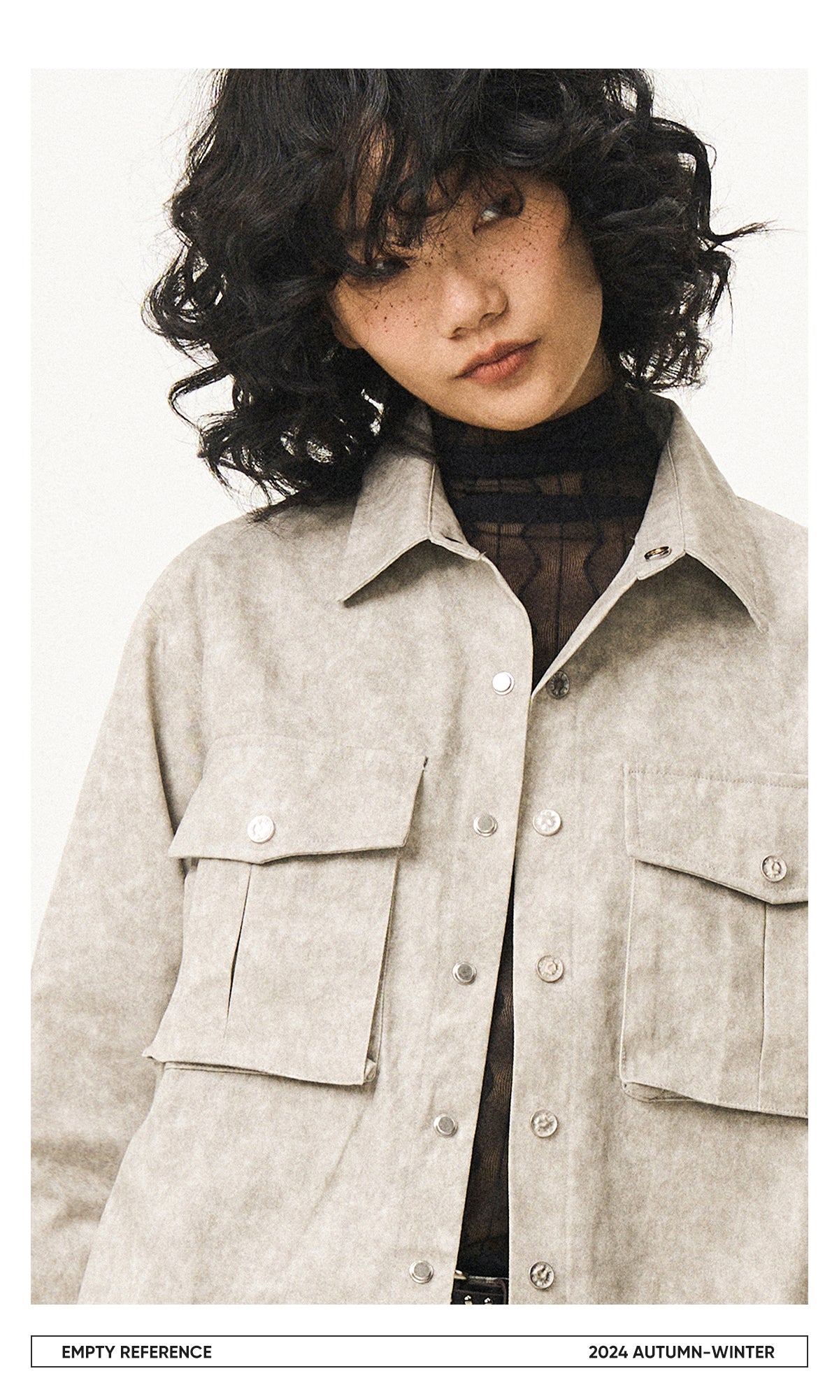 Faux Leather Utility Shirt Jacket