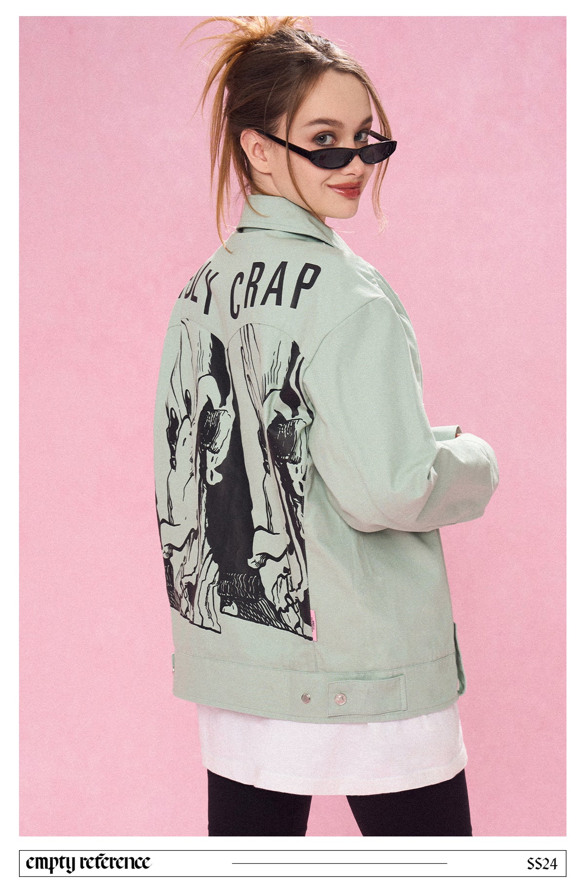 Washed Print Zip Jacket