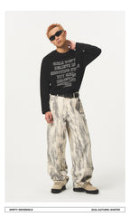 Watercolor Brush Print Pants