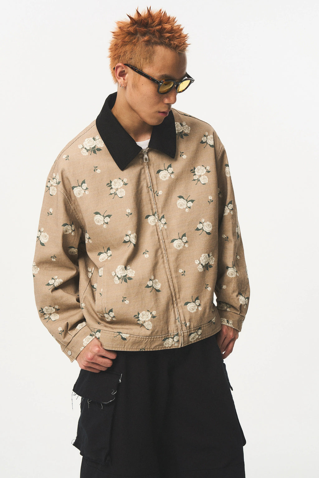 Washed Panelled Print Jacket