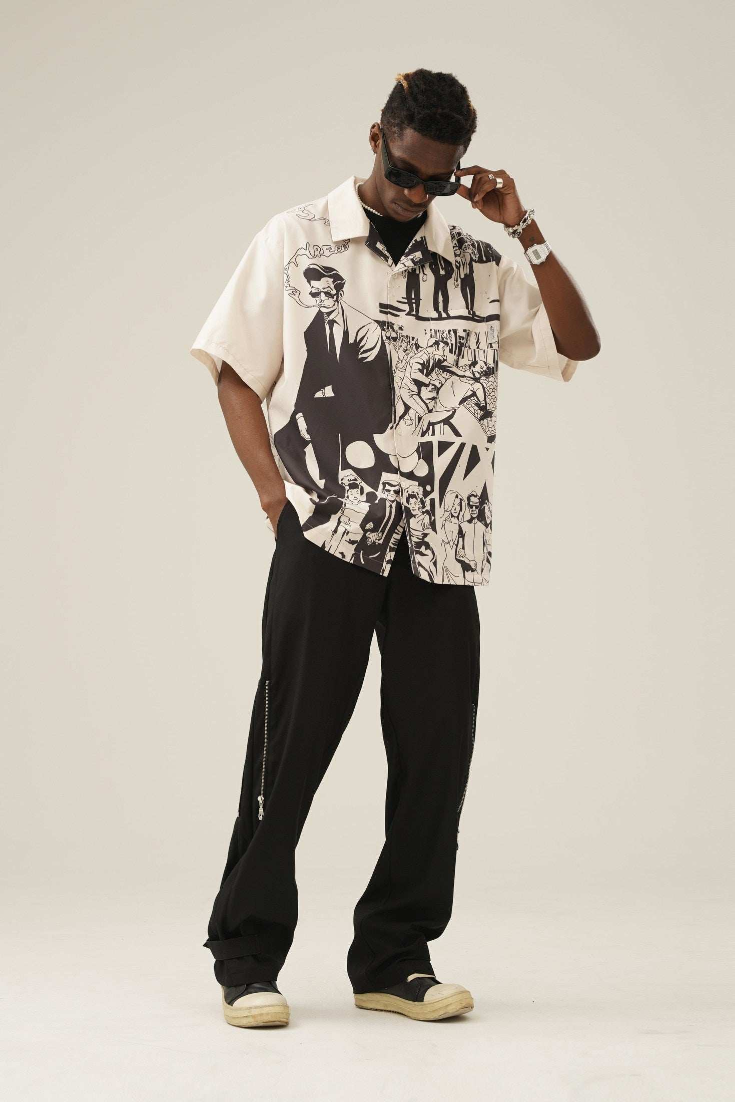 Retro Comic Camp Collar Shirt - Empty Reference