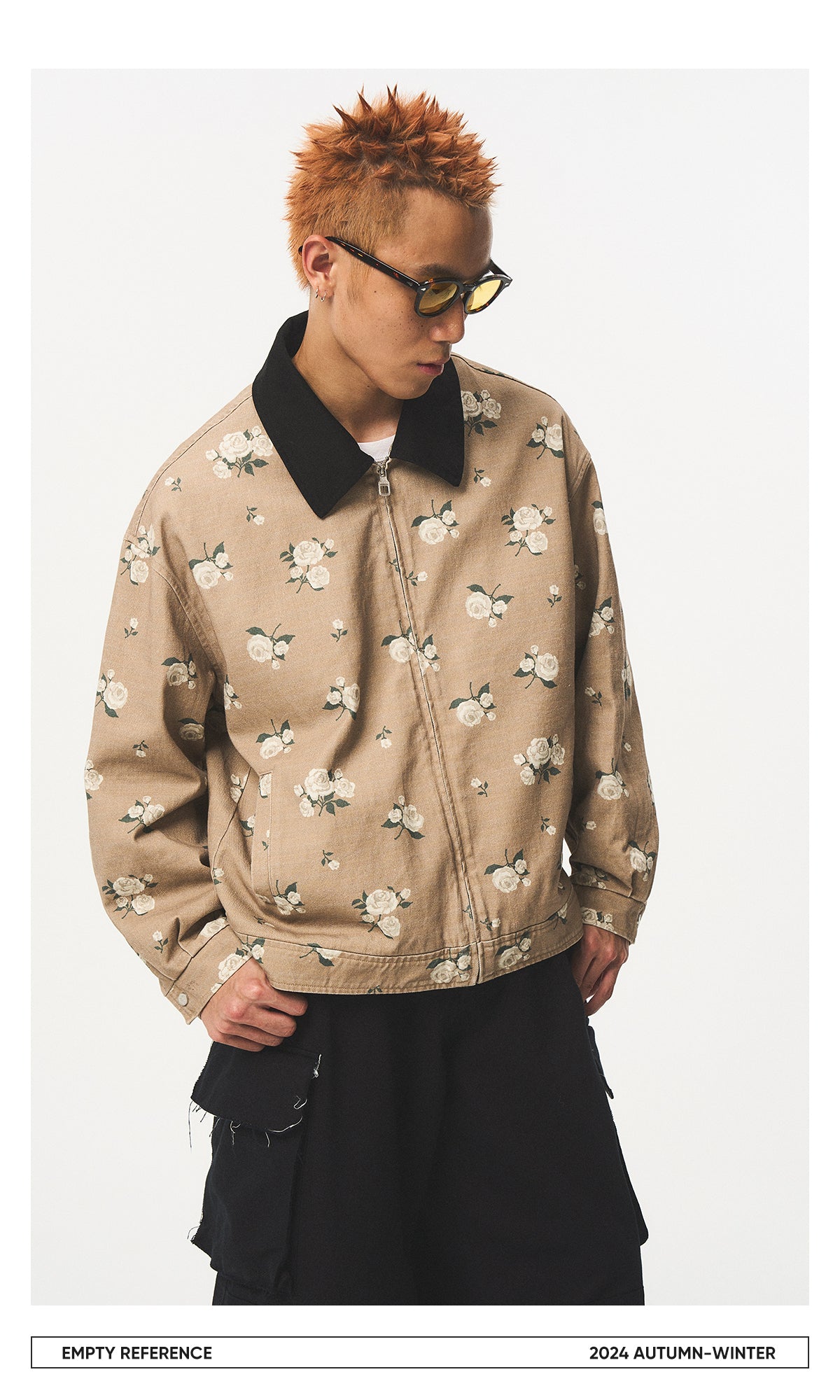 Washed Panelled Print Jacket