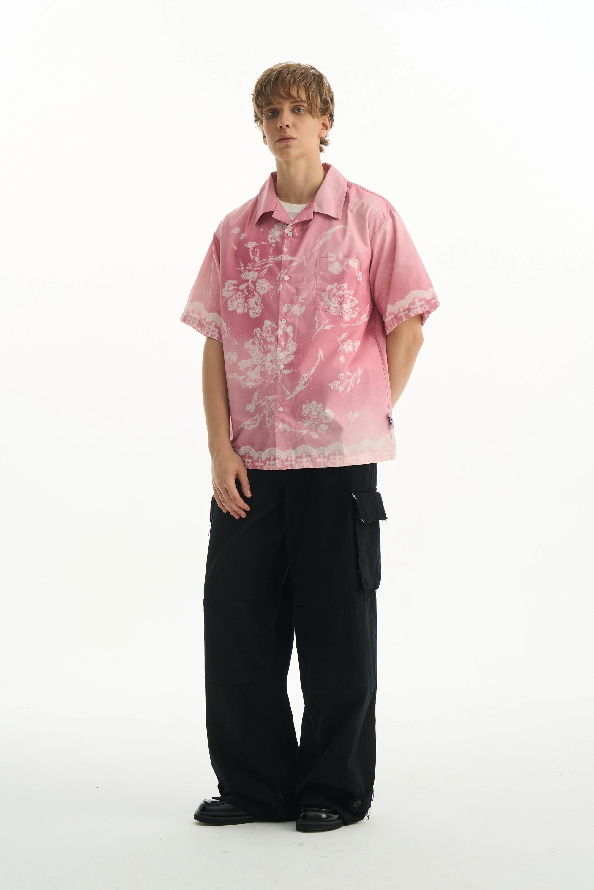 Gradient Lace Graphic Shirt