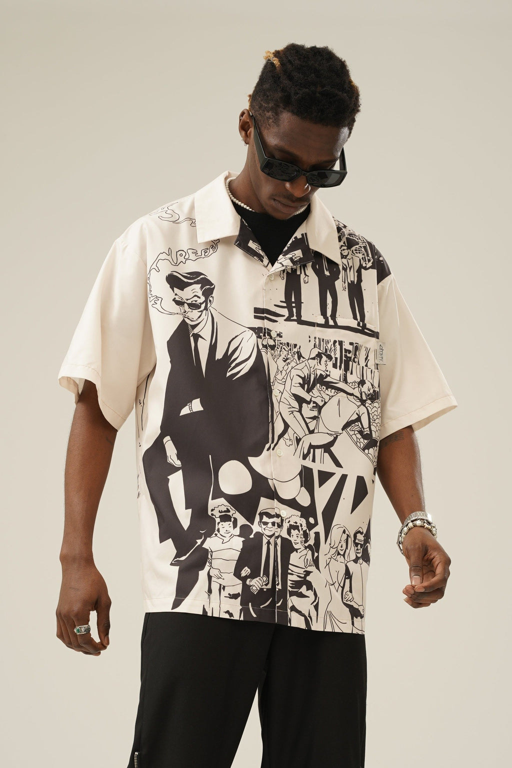 Retro Comic Camp Collar Shirt
