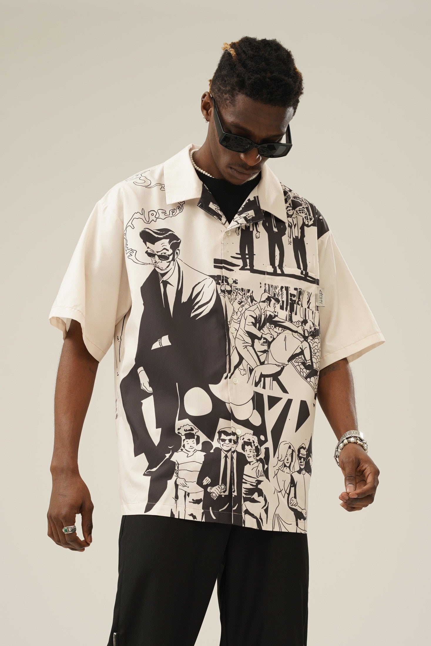 Retro Comic Camp Collar Shirt