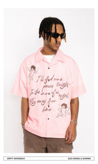 Angels Print Camp Shirt