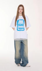 White Soft Graphic Lounge Tee