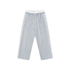 Lace Panel Plaid Pants