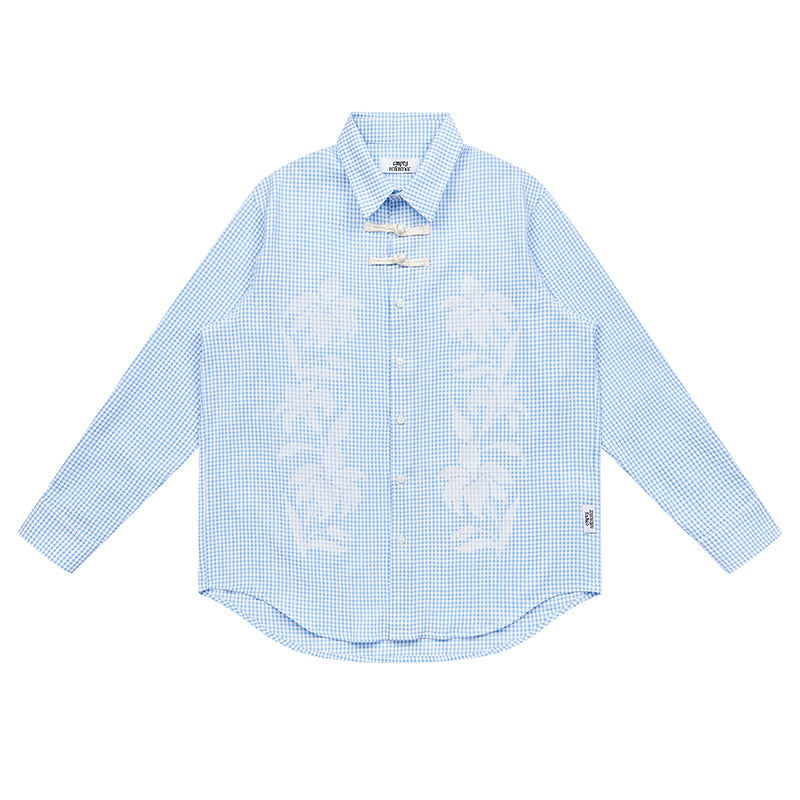 Floral Seersucker Check Shirt