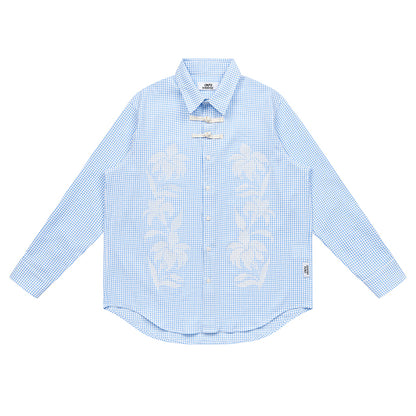 Floral Seersucker Check Shirt