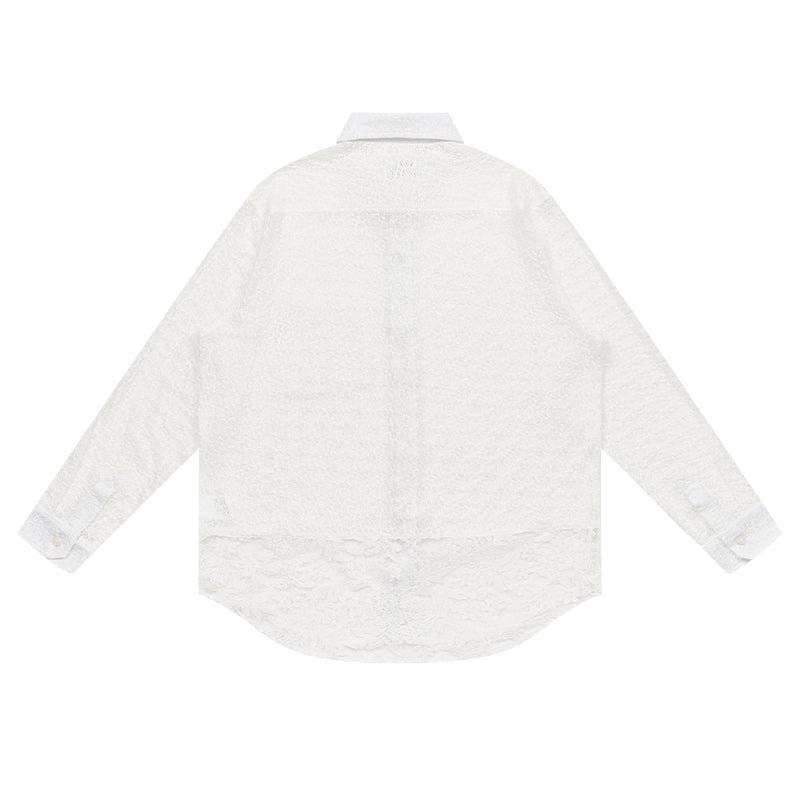 Patchwork Lace Sheer Shirt