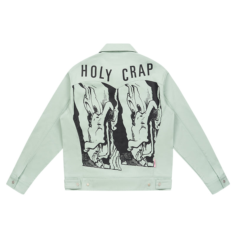Washed Print Zip Jacket