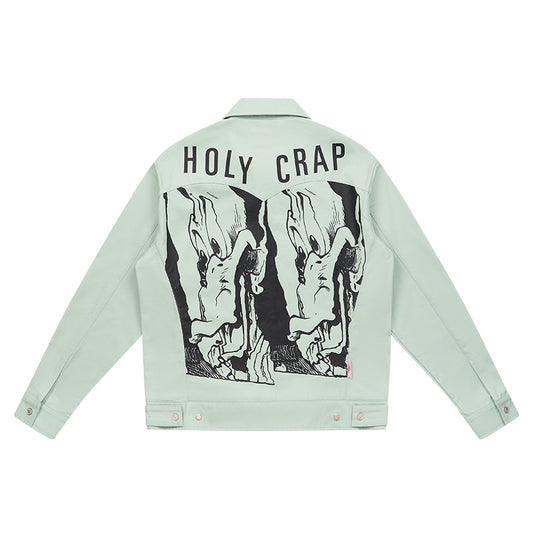 Washed Print Zip Jacket