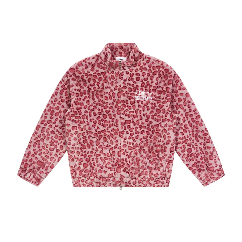 Leopard Fleece Zip Jacket