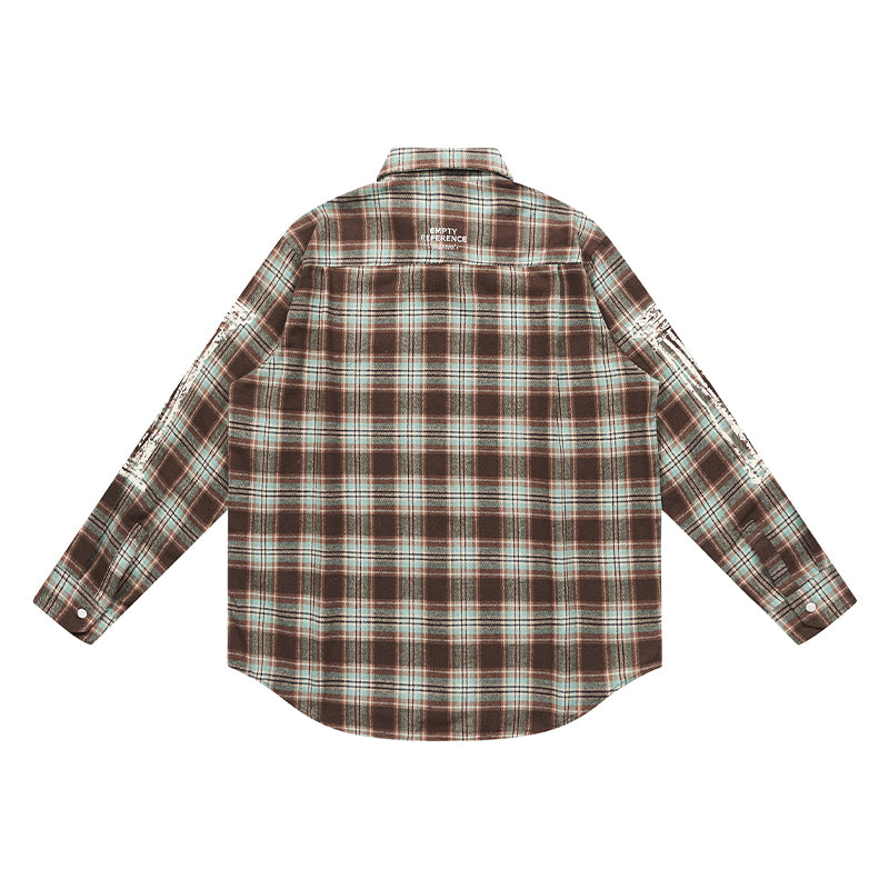 Grid Print Graphic Shirt