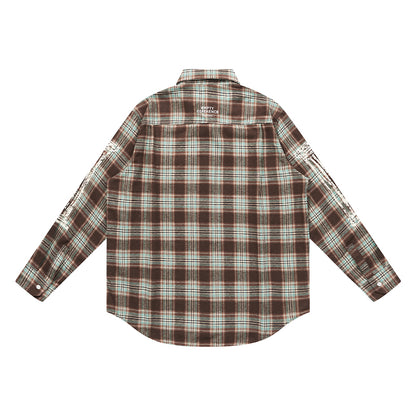 Grid Print Graphic Shirt