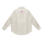 Faux Leather Utility Shirt Jacket