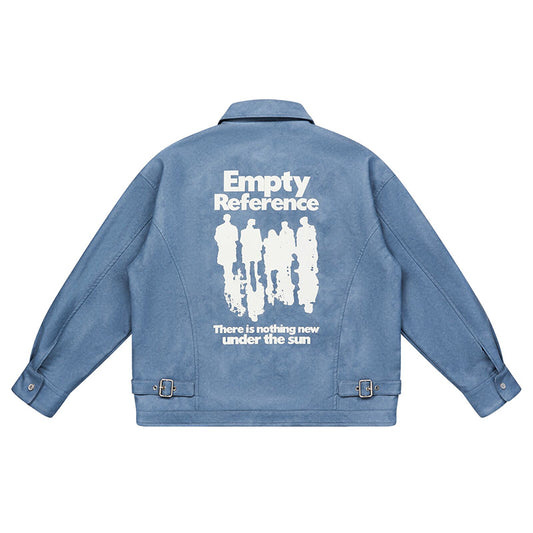 Printed Faux Leather Jacket
