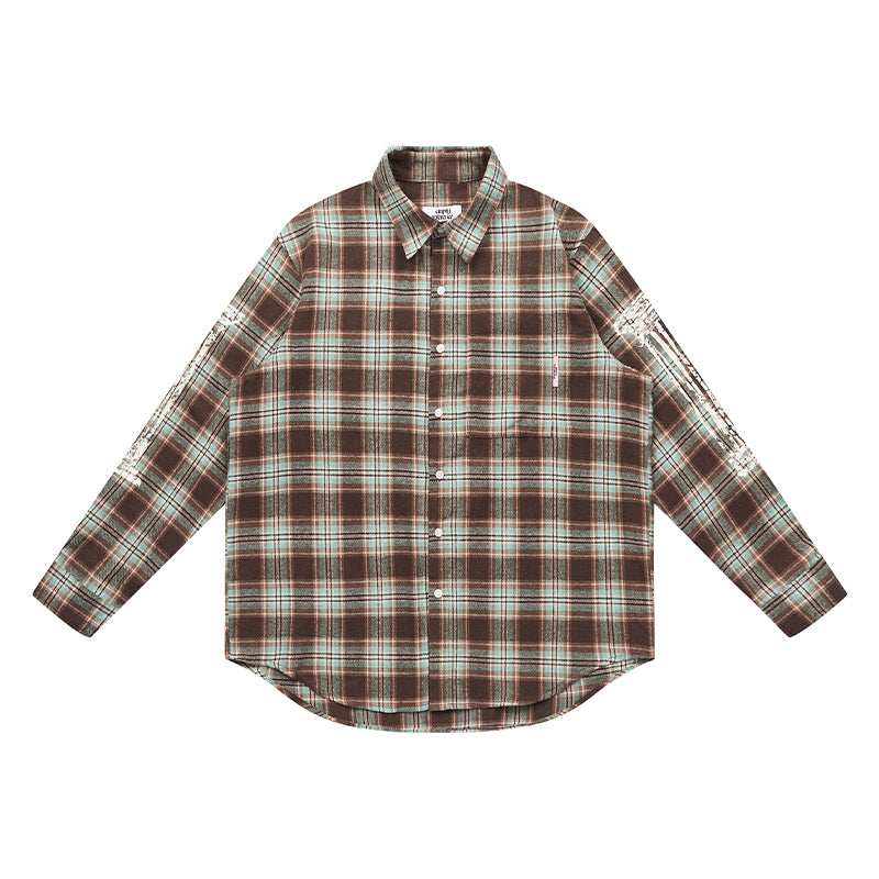 Grid Print Graphic Shirt - Empty Reference