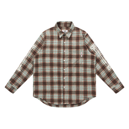 Grid Print Graphic Shirt