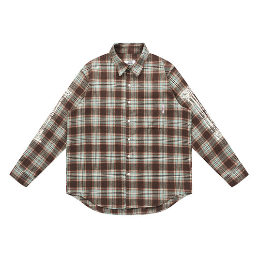 Grid Print Graphic Shirt
