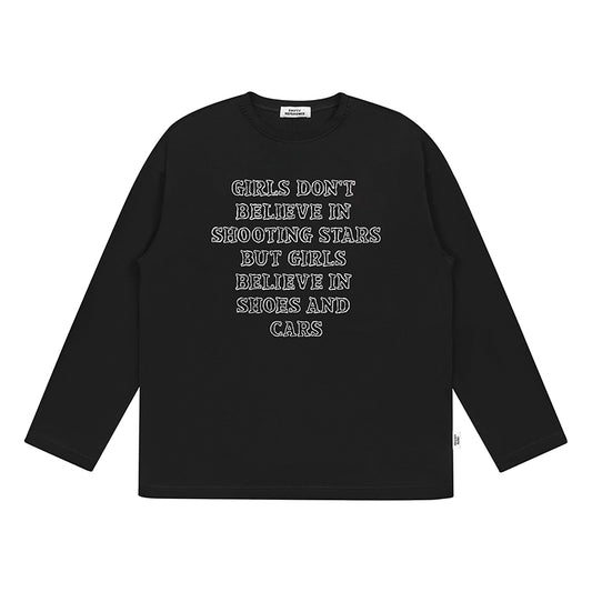 Letter Print Cotton Base Shirt