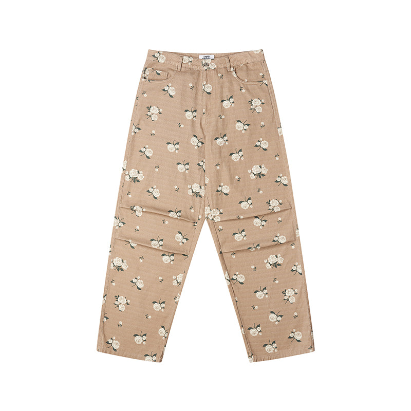 Floral Print Wide Leg Pants
