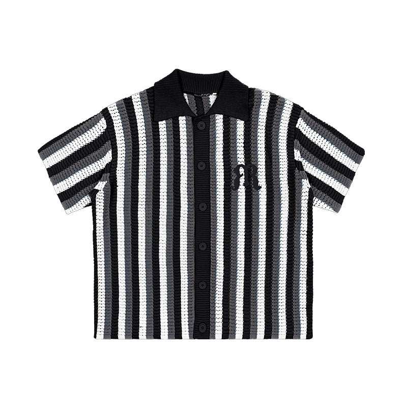 Embroidered Knit Polo Shirt - Empty Reference