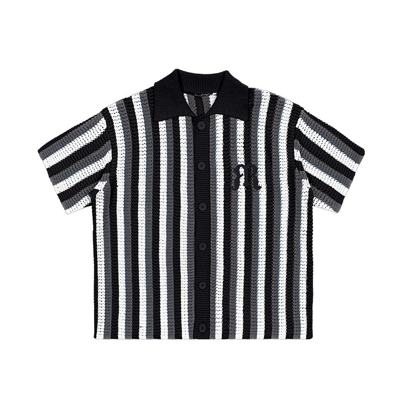 Embroidered Knit Polo Shirt