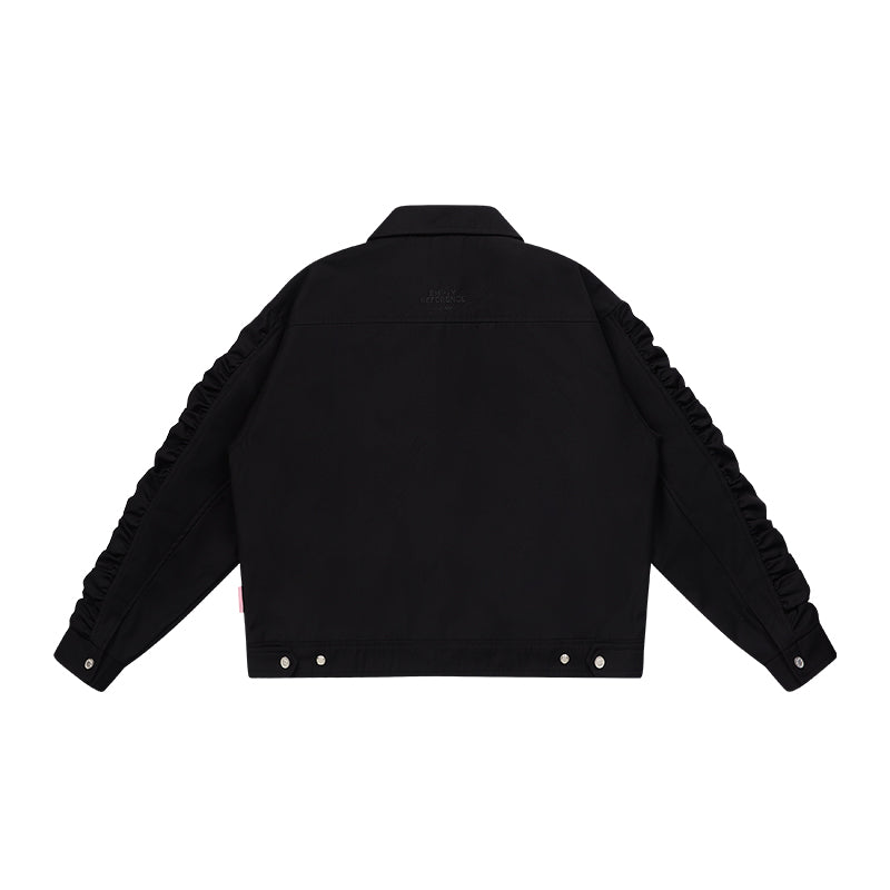 Utility Gathered Zip Jacket