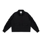 Utility Gathered Zip Jacket