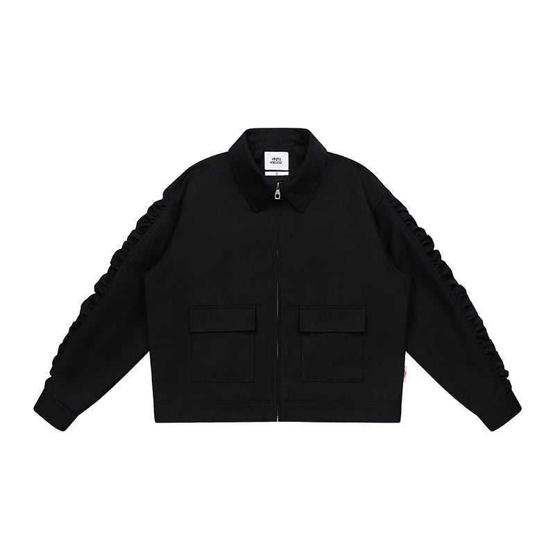 Utility Gathered Zip Jacket