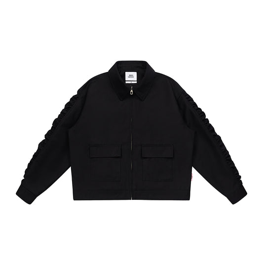 Utility Gathered Zip Jacket