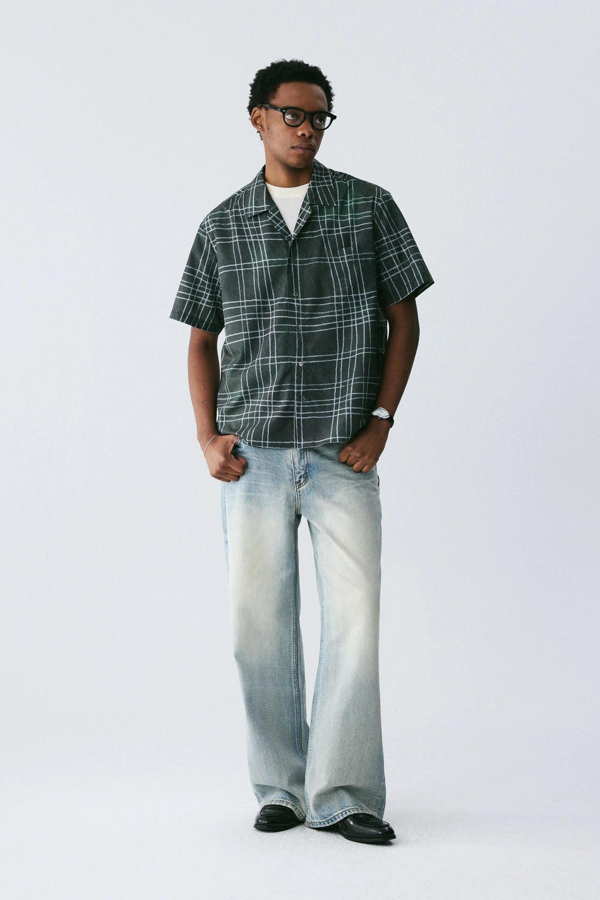 Hand-Drawn Grid Shirt