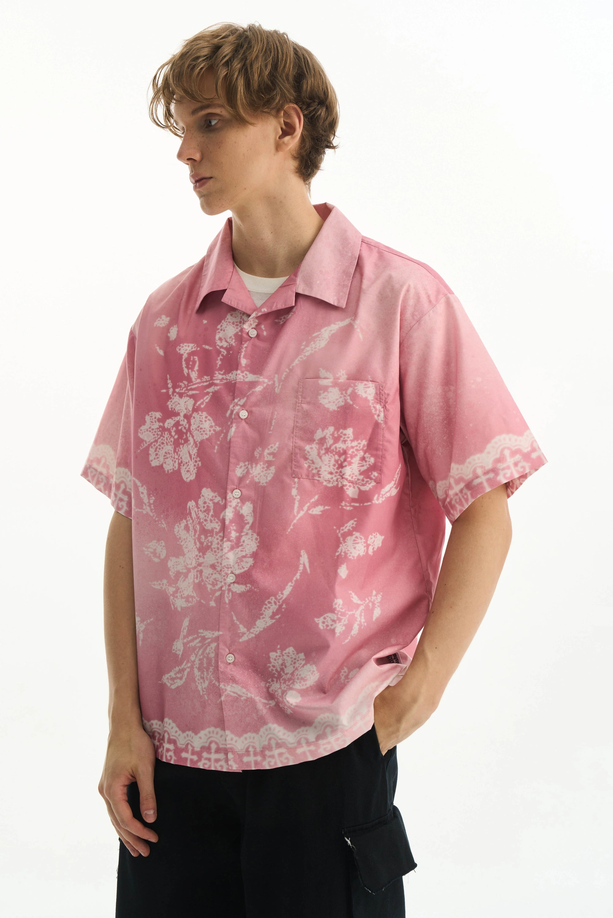 Gradient Lace Graphic Shirt