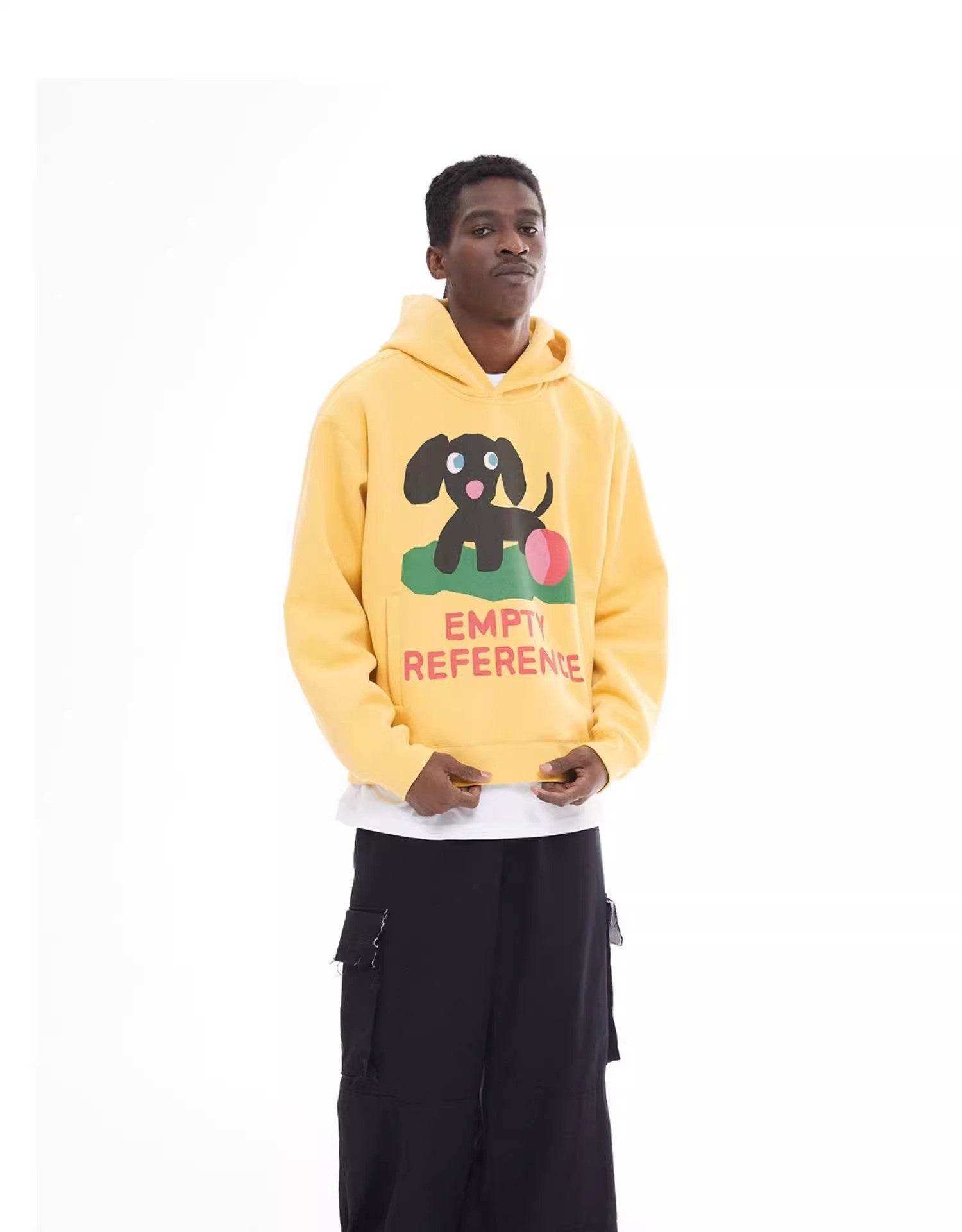 Colorblock Puppy Graphic Hoodie - Empty Reference