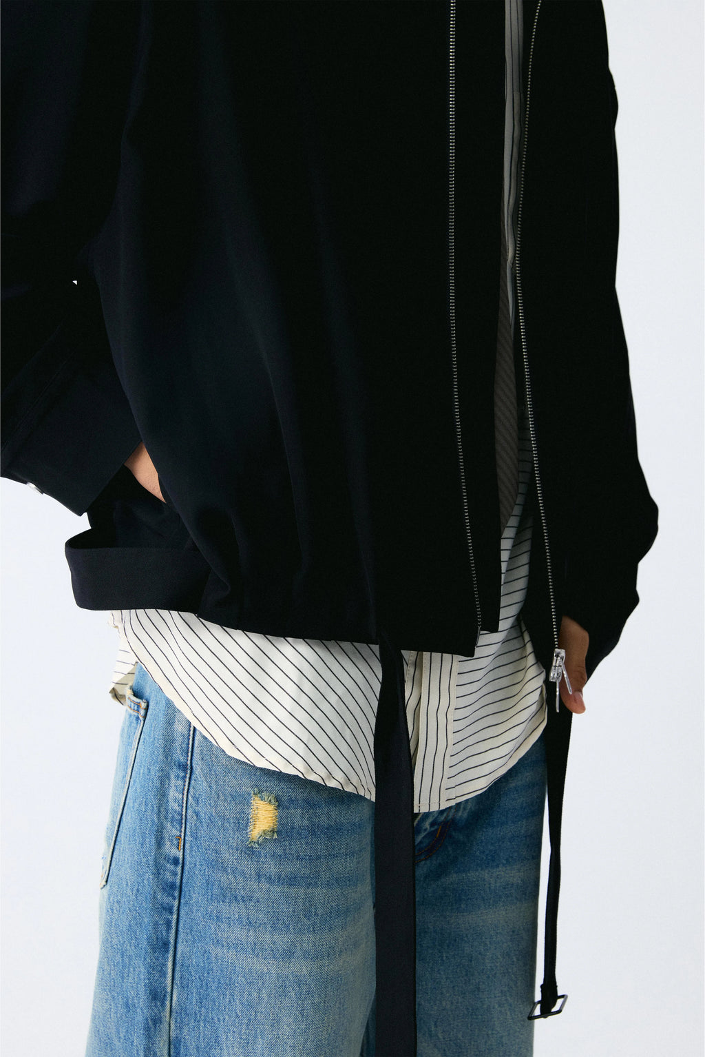 Black Belt Ruched Jacket