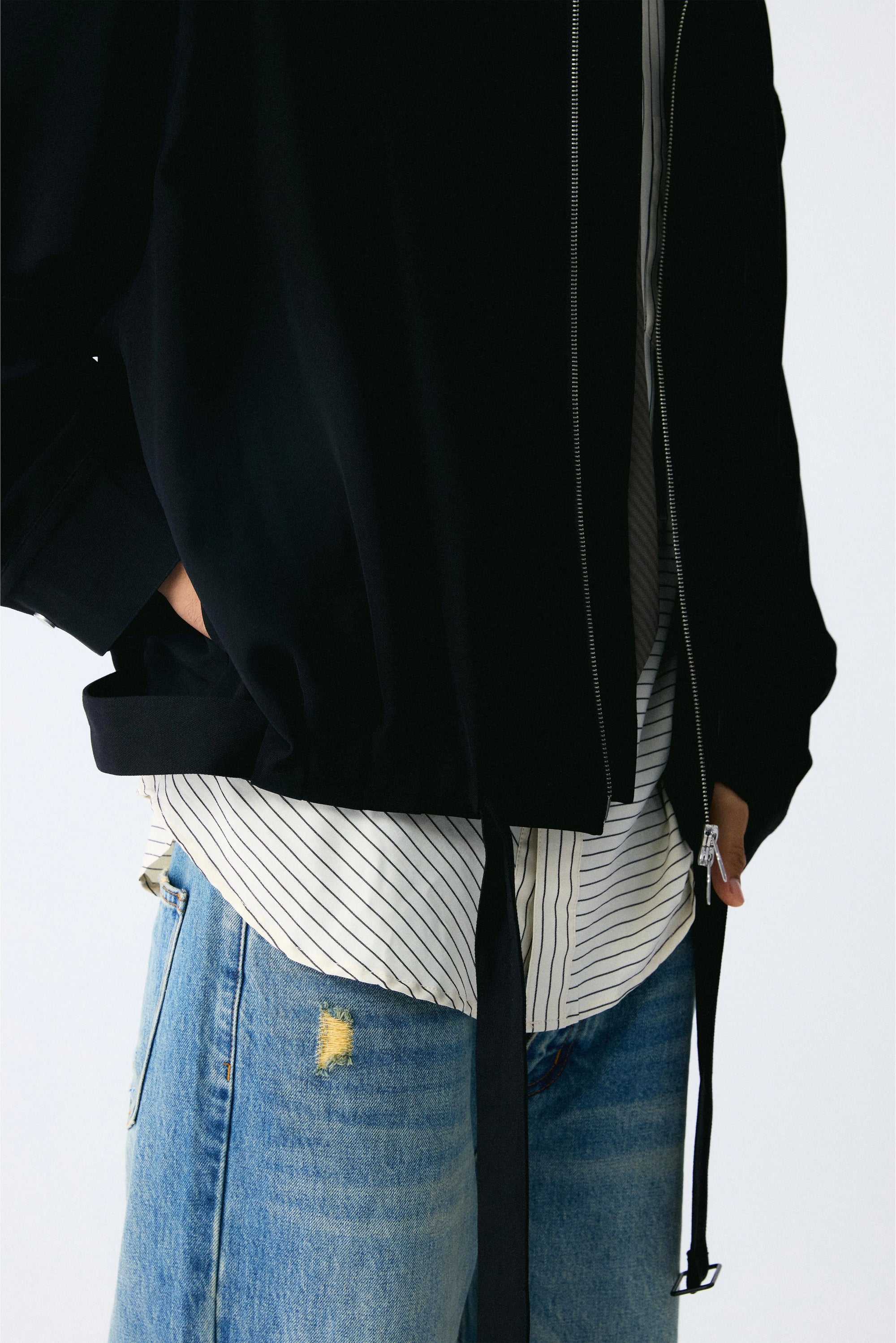 Black Belt Ruched Jacket