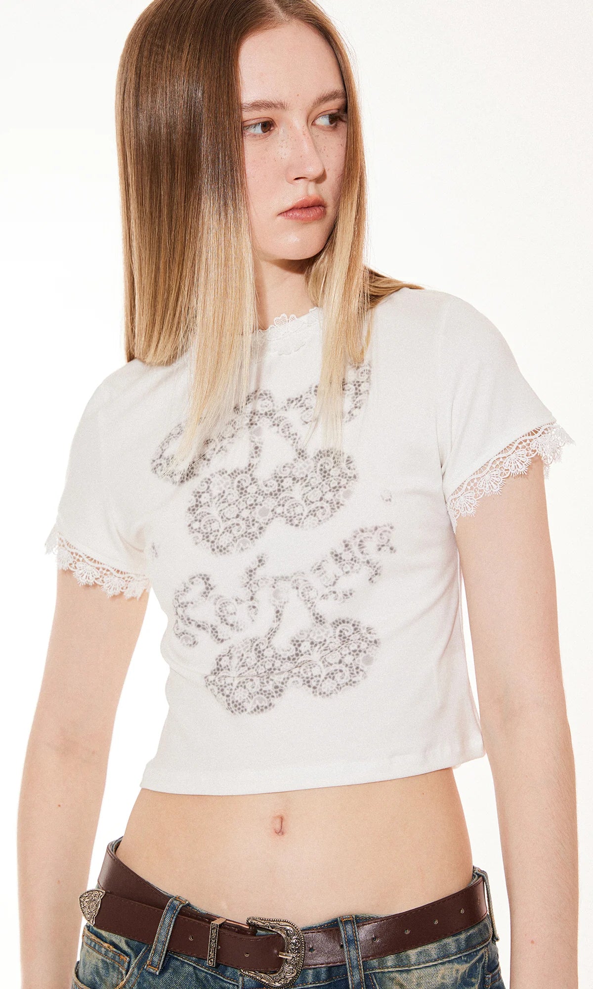 Cherry Lace Patchwork Tee